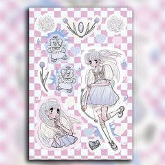 6 Sheets High Y2k Style E Graffiti Stickers Kids DIY Stationery