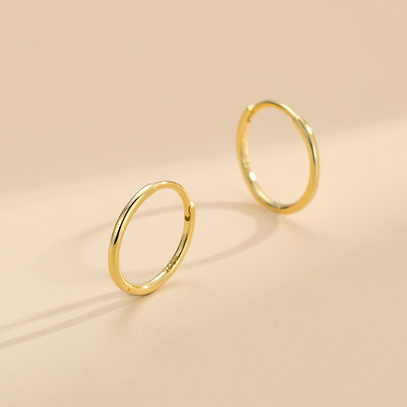 S925 Sterling Silver K plated Hoop Earrings For Women