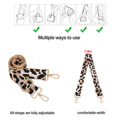 Leopard Adjustable Shoulder Strap Wide Strap Portable Purse Replacement Belt