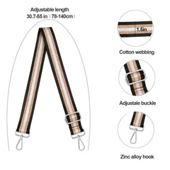 Adjustable Shoulder Strap Replacement Belt Striped Wide Purse Strap