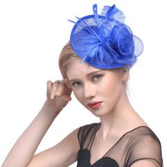 Faux Feather Headpiece With Duck Billed Clip for Derby Horse Race