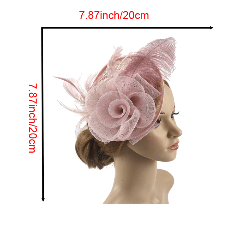 Faux Feather Headpiece With Duck Billed Clip for Derby Horse Race