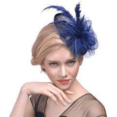 Faux Feather Headpiece With Duck Billed Clip for Derby Horse Race