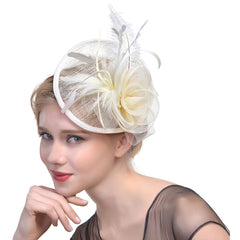 Faux Feather Headpiece With Duck Billed Clip for Derby Horse Race