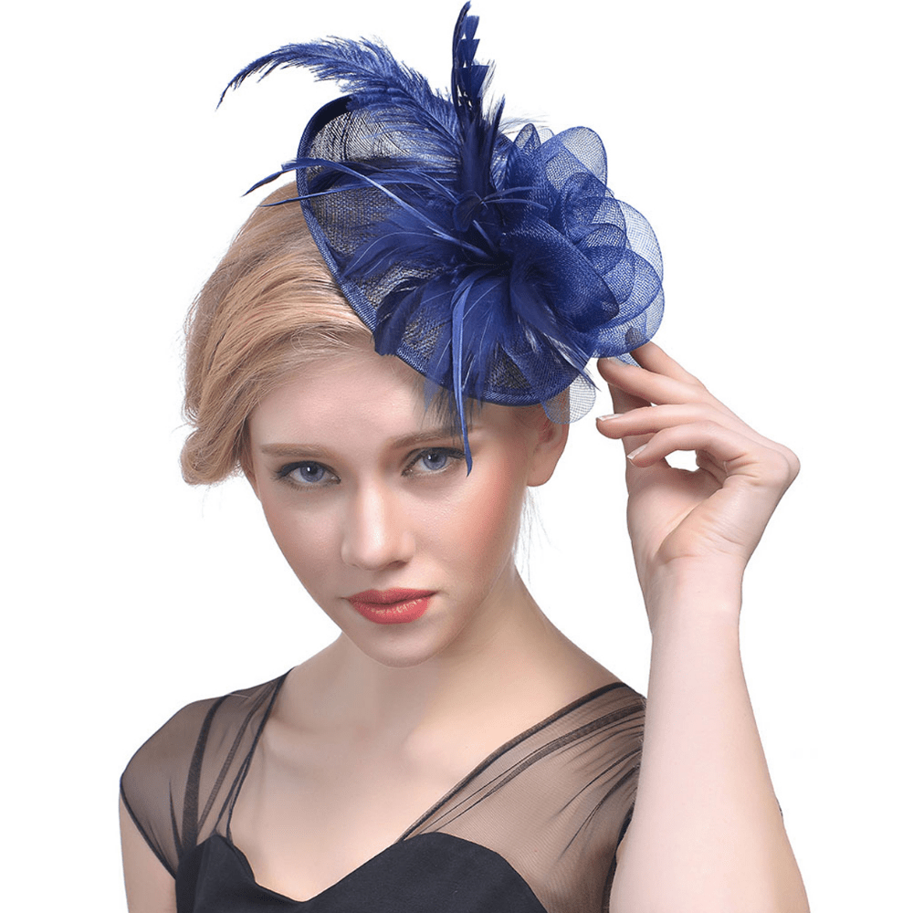 Faux Feather Headpiece With Duck Billed Clip for Derby Horse Race