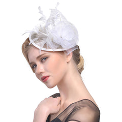 Faux Feather Headpiece With Duck Billed Clip for Derby Horse Race