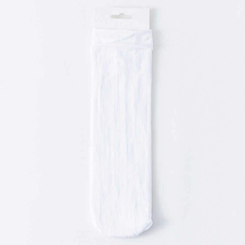 5 Pairs Solid Pile Socks Soft & Lightweight Women's Stockings