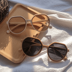 Round Sunglasses Milk Tea Glasses for Summer UV400