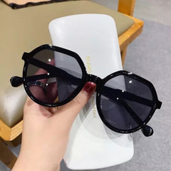 Round Sunglasses Milk Tea Glasses for Summer UV400