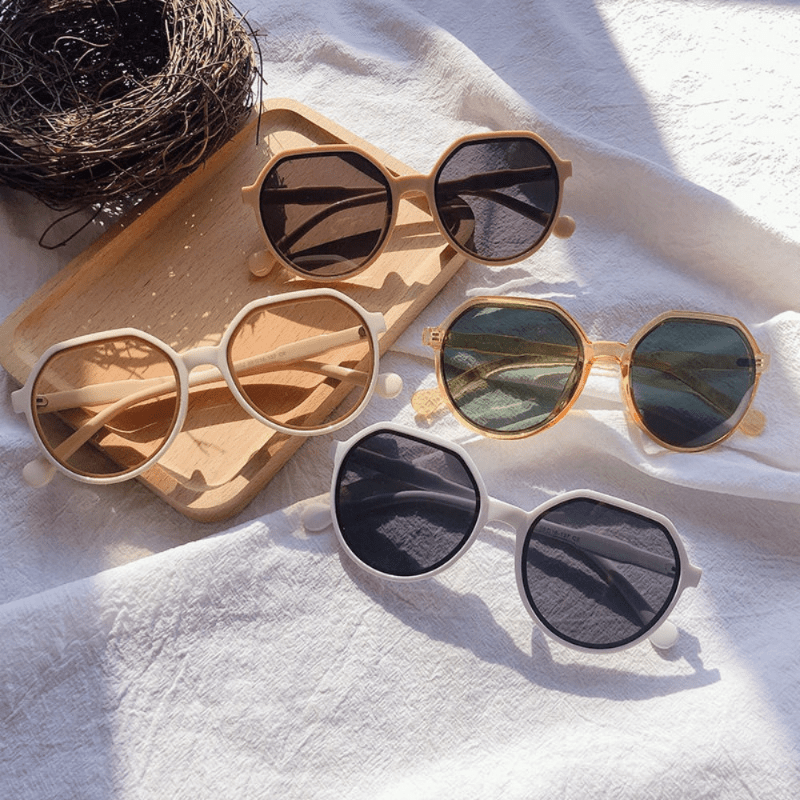 Round Sunglasses Milk Tea Glasses for Summer UV400