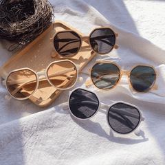 Round Sunglasses Milk Tea Glasses for Summer UV400