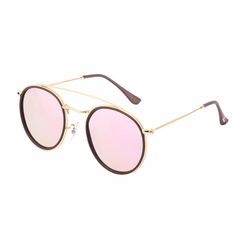 Men's Vintage Polarized Twin Beams Round Frame Sunglasses
