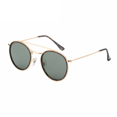 Men's Vintage Polarized Twin Beams Round Frame Sunglasses