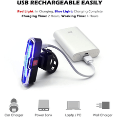 USB Rechargeable Bicycle Rear Light High Intensity LED Tail Light for Safety