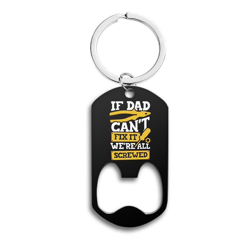 Letter Print Keychain Father's Gift