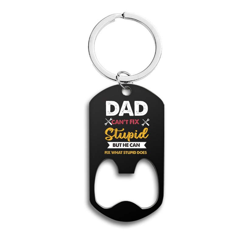 Letter Print Keychain Father's Gift