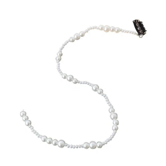 Faux Pearl Beaded Hair Clip Hair Chain Headpiece