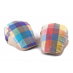 Plaid Herringbone Beret Hat for Women Men