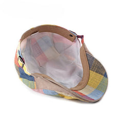 Plaid Herringbone Beret Hat for Women Men