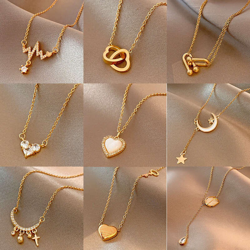 Heart Star Pendant Necklace Chain For Girls
