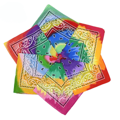 Gradient Tie Dye Bandana Paisley Print Hip Hop Square Scarf