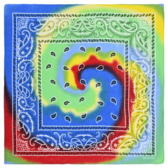Gradient Tie Dye Bandana Paisley Print Hip Hop Square Scarf