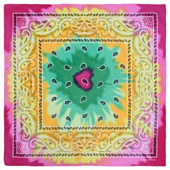 Gradient Tie Dye Bandana Paisley Print Hip Hop Square Scarf