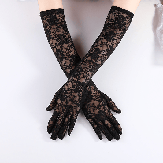 Lace Floral Long Gloves for Women Wedding Evening Prom