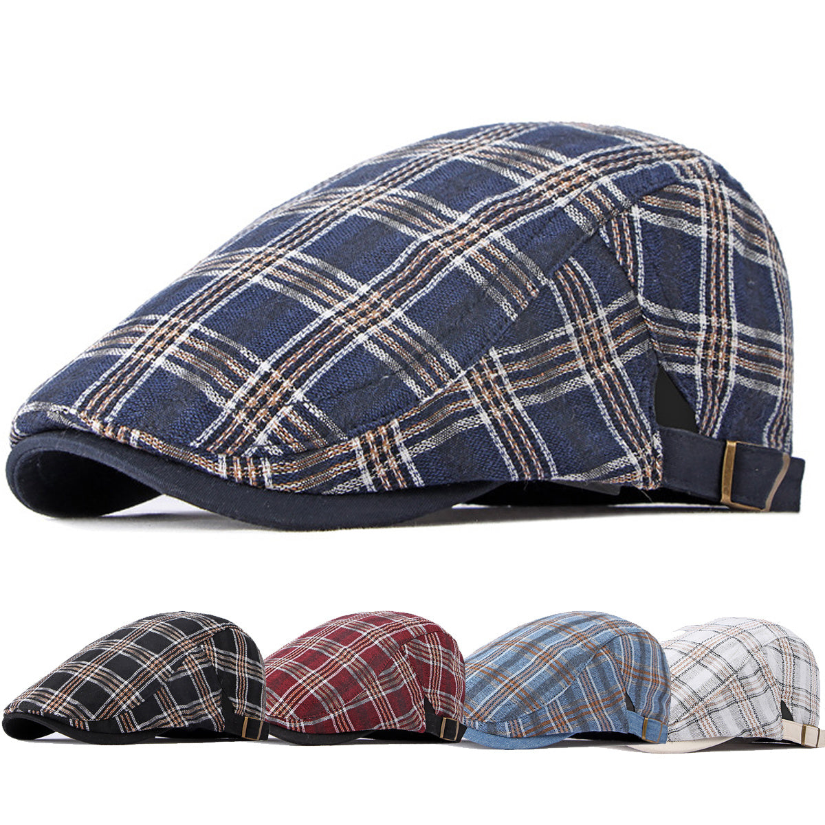 Stylish Unisex Check Beret Newsboy Hat