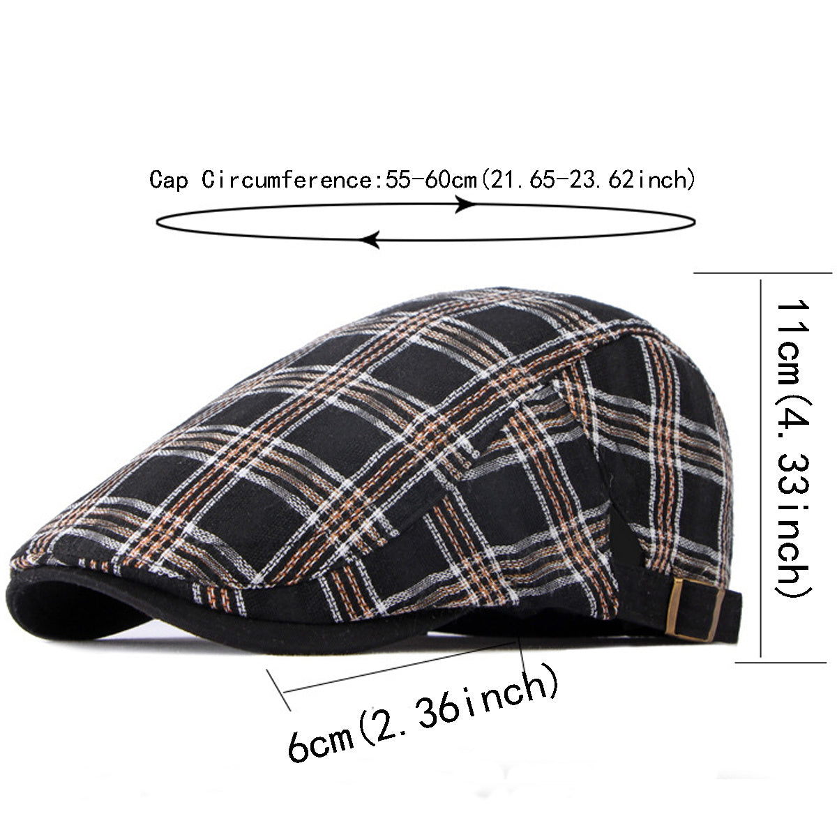 Stylish Unisex Check Beret Newsboy Hat