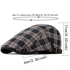 Stylish Unisex Check Beret Newsboy Hat