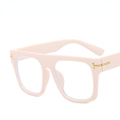 Men's Large Square Frame Anti Light Glasses Vintage PC Glasses