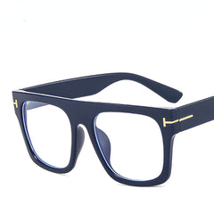 Men's Large Square Frame Anti Light Glasses Vintage PC Glasses