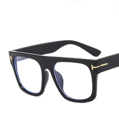 Men's Large Square Frame Anti Light Glasses Vintage PC Glasses