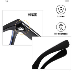 Men's Large Square Frame Anti Light Glasses Vintage PC Glasses
