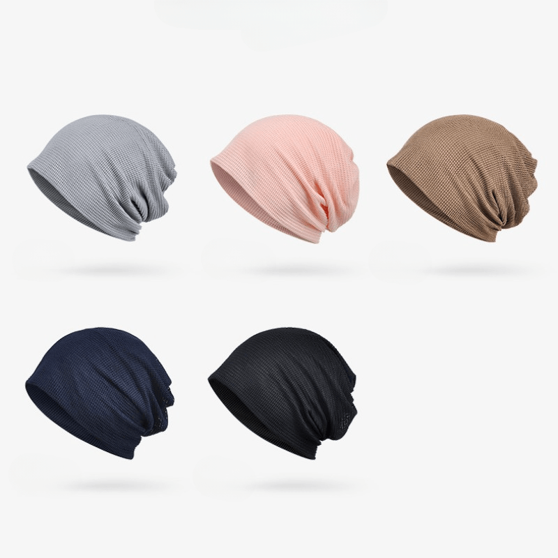 Unisex Summer Beanie Hat Mesh Breathable Turban Headwear Cap