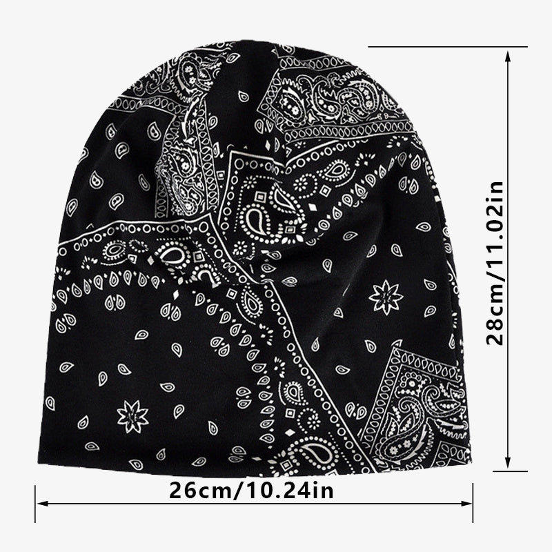 Turban Hat Beanie Flower Pattern Hip Hop Bone Male Gorro Feminino