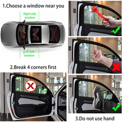 3pcs Car Emergency Escape Tool safety Hammer With Seat Belt Cutter