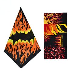 54 Flame Print Bandana Hip Hop Square Scarf Cowboy Headband