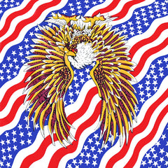 Eagle Print Bandana Flag Cotton Square Scarf Cowboy Headband