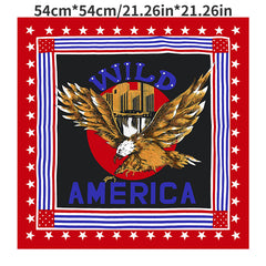 Eagle Print Bandana Flag Cotton Square Scarf Cowboy Headband