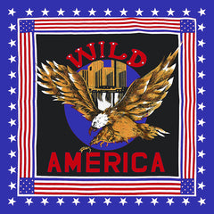 Eagle Print Bandana Flag Cotton Square Scarf Cowboy Headband