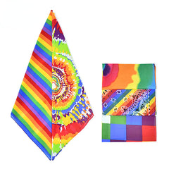Paisley Rainbow Print Square Scarf Bandana LGBT Pride Headscarf