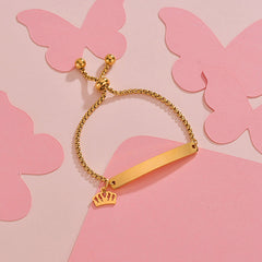 Kids Butterfly Tag Name Bracelet Titanium Steel