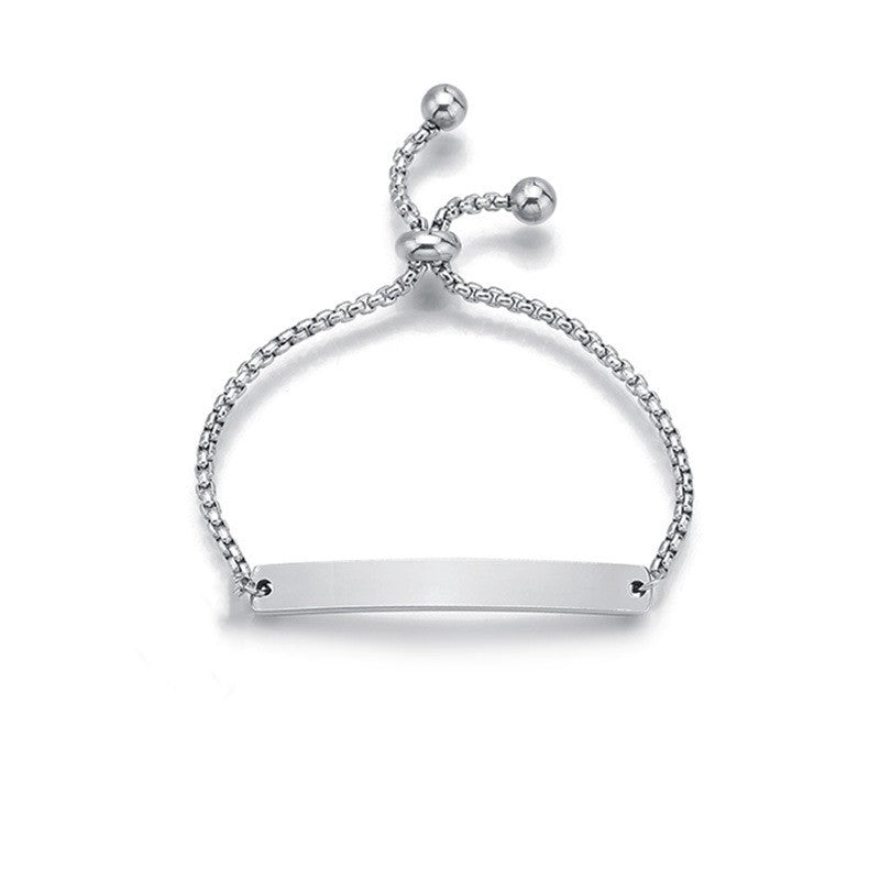 Kids Butterfly Tag Name Bracelet Titanium Steel