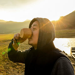 Outdoor Camping Wooden Coffee Cup Portable Anti-scalding Cup
