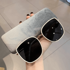 Square Metal Sunglasses Large Mirror Lens UV400