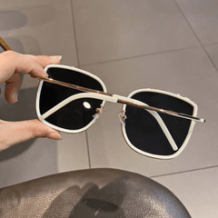 Square Metal Sunglasses Large Mirror Lens UV400