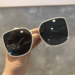 Square Metal Sunglasses Large Mirror Lens UV400