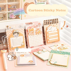 Sticky Notes Cartoon Self-stick Memo Pad, 30 Sheets